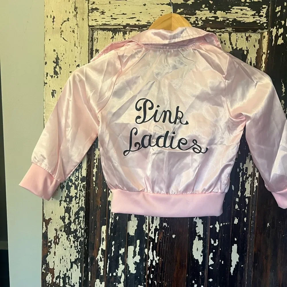 Grease Pink Ladies NWT Pink Satin Jacket. XS. Halloween costume. Cute.